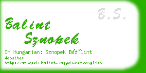 balint sznopek business card